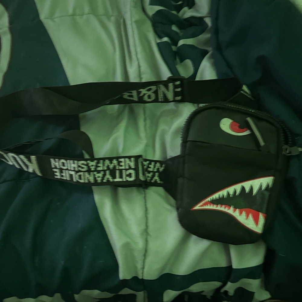 Black Shark Face Crossbody Bag